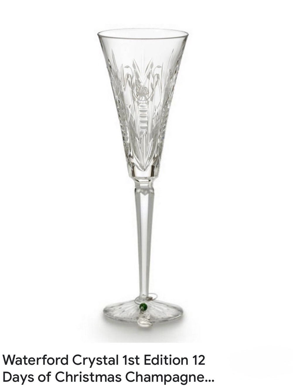 Waterford Clear Crystal Champagne Flute with Cut-Glass Pattern